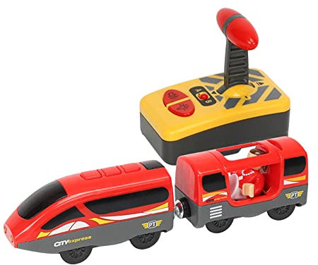 LICHENGTAI Elektrische Bahn Mit Fernsteuerung, RC Elektrozug Spielzeug Mini Fernbedienung Kinder Eisenbahn Spielzeug Knopf RC Fahrzeug Lernspielzeug für Jungen Mädchen Kleinkinder