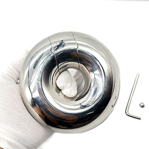 Guspiun Edelstahl Hodenring, Rund, Dick, CBT Gewichteter Hodensack Hoden Ball Stretcher Schwerer Hodengewicht Anhänger Cockring mit Inbusschlüssel Erotik Keuschheit Hodensackring (D25*d47mm, 0.87kg)