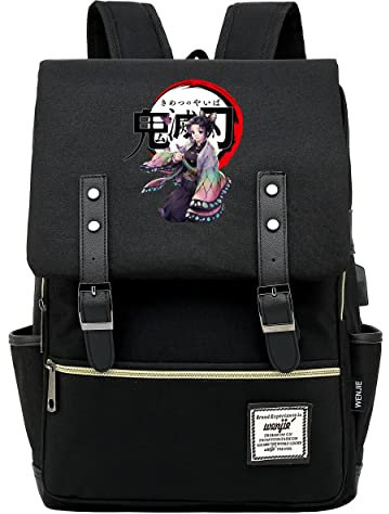 Roffatide Anime Demon Slayer Rucksack Kochou Shinobu Schultasche Rucksack 15.6 Zoll Den laptop Schwarzer Businessrucksack Reisegepäck