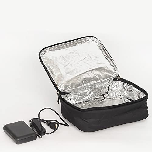 soonbuy USB Portable Food Warmer and Heater Lunch Bag, Portable Oven Heated Lunch Boxes, Electric Lunch Box Food Warming Tote, Personal Mini Oven for Office Travel black