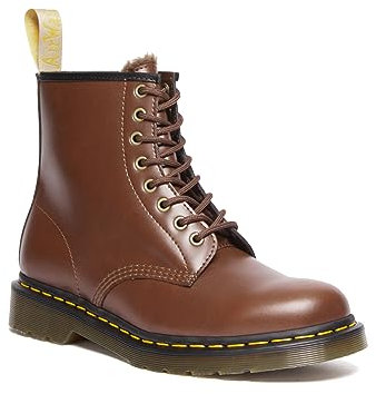 Dr. Martens Unisex Vegan 1460 Boots, Brown Norfolk Flat Brown Borg Fleece, 42 EU