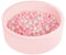 Selonis Blanda Piscina De Espuma 90X30cm/200 Bolas para Bebé Niño Redonda, Rosa:Rosa Clr,Perla,Transparente
