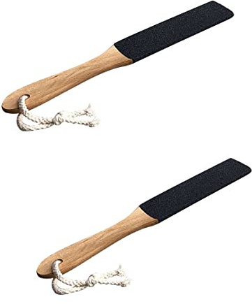 Chuangchi 2 Pieces Foot File for Hard Skin, Wooden Foot File Double Sided Foot Rasp Scrubber Foot File Callus Remover for Wet Dry Cracked Feet Removing Dead Skin Foot Care