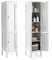 LIFEZEAL Badezimmerschrank mit 2 Türen, Hochschrank 37x37x160 cm, Bad Schrank mit 5 Ebenen, Hochschrank Aktenschrank aus Holz & MDF, Schrank Mehrzweckschrank für kleine Wohnung & Apartment (Weiß)