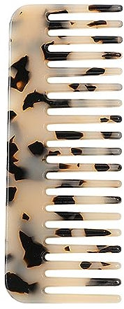 Peine de concha de tortuga, peine antiestático de mármol pequeño para desenredar el cabello, peine de dientes anchos, hecho a mano, corte de sierra, peine desenredante de cabello pulido para mujer