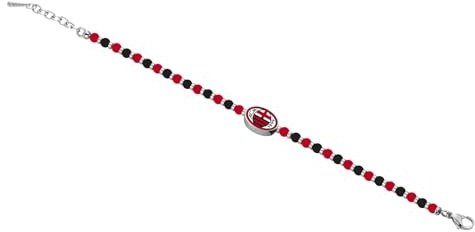 AC Milan Armband aus Stahl, Natursteine, verstellbar