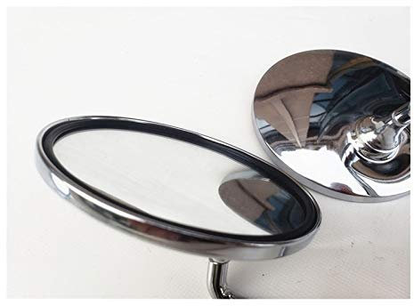 8 10mm Motorrad Chrom Oval Spiegel Rückseitige Runde Rollerspiegel Für Vespa 50 G LX PL Jawa Motorrad Für Honda Sh 300 Compatible Motorradspiegel