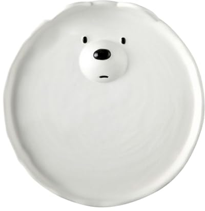 Assiette, vaisselle, four à micro-ondes, motif ours blanc, dessin animé, ensemble de vaisselle créative pour petit déjeuner - disque de 20,3 cm