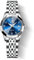 OLEVS Damen-Armbanduhr, britisches Business-Kleid, klein, Edelstahl, analog, Quarz, Datum, wasserdicht, Silber und Blau, Kleid