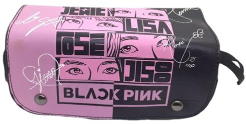 Black-pink Pencil Case,Beautiful Large Capacity Pencil Case,Anime Pencil Case,Pencil Case with Zip,with Multiple Compartments Pencil Case Organiser for Boys,Girls Students Office Supplies(pink1)
