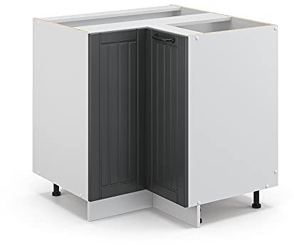 Vicco Eckunterschrank Fame-Line, Anthrazit Landhaus, 80.5 cm