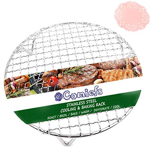 Comicfs Cooling Rack Dia 11.6 Round Cooking Rack Steaming Racks Barbecue Grids Cross Wire Stainless Steel with Legs Multi-Purpose Grill Rack for Airfryer Instant Pot/Pressure Cooker (29.5cm/11.6)