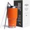 Product Armor - 900 ml Premium Stainless Steel Tumbler and Straws - Vacuum Insulated, iced Coffee Tumbler, Gym Bottle, Water Bottle Stainless Steel, Insulated Water Bottle (Lava Orange)