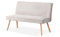 B&D home Sitzbank Paul, Kord Stoff Esszimmerbank 160cm gepolstert Holzbank für Esszimmer, Flur, Garderobe mit Massivholzbeinen, skandinivisch modern Design, Grau, 11309-160-GRAU
