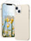 PuyaTeya 3 in 1 Hülle für iPhone 13/14, mit 2 Stück 9H Panzerglas Premium Liquid Silikon Hülle, mit 4-Layer stoßfeste abriebfestes, Soft Mikrofaserfutter für iPhone 13/14 (Beige)