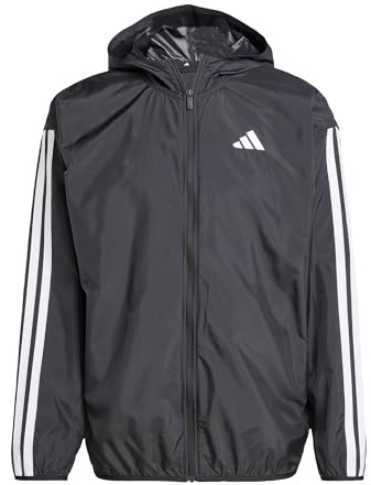 adidas Essentials 3-Stripes Windbreaker, Recycled Polyester, Black