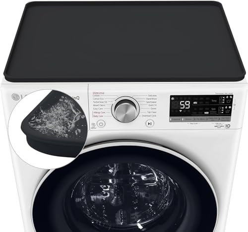 68.5 * 68.5 Fundas para lavadora y secadora, protector superior antideslizante para lavadora, cubierta de goma de silicona, soporte para lavadora y secadora, fundas superiores para(Negro)