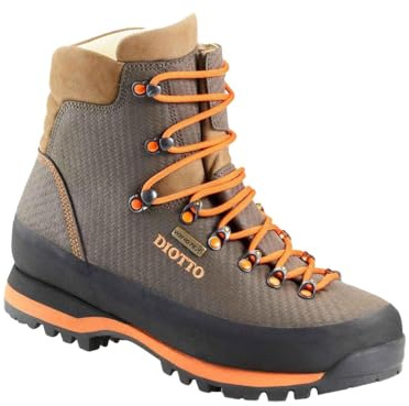 DIOTTO Woodcock HV, stivali da caccia e trekking, suola Vibram, collo in pelle Nobuck, alta visibilità, marrone, 43 EU