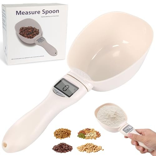 Audasi Digital Measuring Spoon 800g/0.1g Digital Spoon Scale with LCD Screen Display High Precision Electronic Measuring Spoon for Dispensing Food Condiments and Dog Cat Food