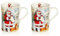 Premier Juego de 2 tazas decorativas tradicionales de Papá Noel en caja de regalo de lujo, cerámica, 19 cm, idea de regalo para Navidad, tazas de Navidad, tazas de Papá Noel, tazas para Navidad