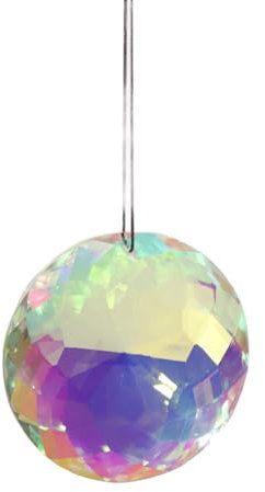 Kristall-Prisma-Anhänger, Sonnenfänger, Handvergoldet mit Glas, Regenbogenmacher, Geometrische Form, Prisma-Anhänger, für Kronleuchter, Fotografie, Heimdekoration (Colorful)