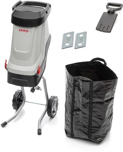 IKRA biotrituratore elettrica IMH 2800, incl. sacco di raccolta da 45 l, 2800 W, incl. 2x lame reversibili di ricambio