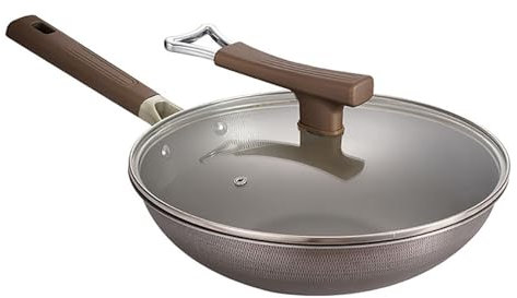 NOPIEJD Cast Iron Skillets 15 Inch, Non Stick Frying Pan, Household Stainless Steel Flat Bottomed Frying Pan, Smokeless Flat Bottomed, Suitable For Induction Cookers