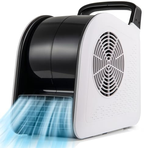 GOPLUS Ventilador de Piso, Ventilador para Secado, Enfriamiento y Ventilación con 3 Velocidades de Aire y Cabezal Pivotante a 185°, con 2 Enchufes AC para Casa, Garaje y Gimnasio