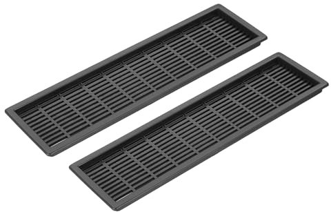 PATIKIL Griglia Di Ventilazione Rettangolare 9 Pollici 2 Pezzi Griglia Di Aerazione In Plastica Copertura Per Presa D'Aria Con Fessure Per Armadio Guardaroba Scarpiera Nero