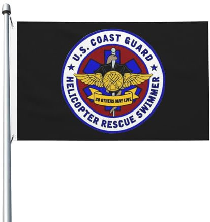 Garten Fahnen Uscg Asts (Helikopter-Rettungsschwimmer) Haus Hof Flagge Premium,Robuste Garten Flagge Für Hof Außenbereich Party 90X150Cm