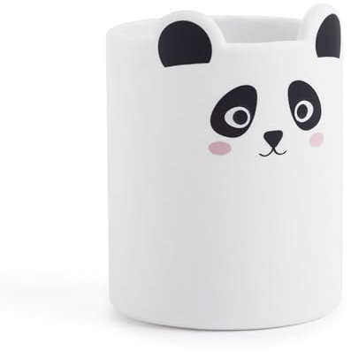 Back2Fun - Pot à crayons enfant en silicone souple | Design animal mignon | Organiseur de bureau multifonction | Fournitures scolaires | Panda