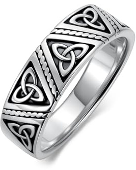 Herren Ringe 925 Silber Keltischer Knotenring aus Sterling Silber Keltischer Knoten Ehering für Männer und Frauen