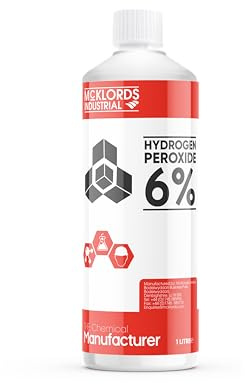 McKLords Industrial - Hydrogen Peroxide 6%, 1L - Multi-Purpose Cleaner & Stain Remover for Hard Surfaces, Carpet, Fabric & Upholstery