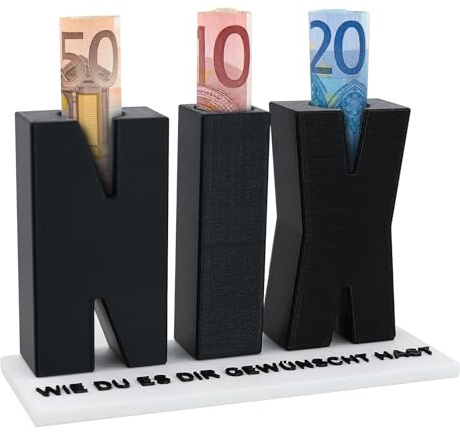NIX Geldgeschenk, Lustige 3D Buchstaben mit Geldversteck, Nix Geburtstags Geschenk für Geburtstag Hochzeit Weihnachten, Originelle Geschenkidee für Frauen und Männer