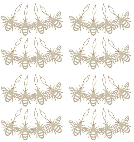 iplusmile Bienen Holzplättchen für Selbstgemacht Bastelprojekte 40 Stück zum Basteln mit Kreativen Design Stabile und Tragbare Bienendekorationen und Wohnkultur