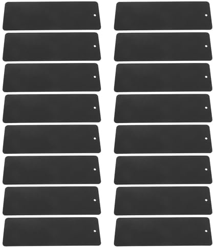 FUOYLOO Lesezeichen aus Karton Schwarz 50 Stück mit Loch für Bastelarbeiten und Selbstgemacht Lehrerbedarf 18X6cm Vielseitig für Schule und Geschenkanhänger