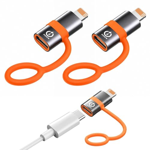 36W Adattatore USB C a Lightning,2pcs 36W Ricarica Rapida PD, 480Mbps Trasmissione Dati con Anti-Lost Loop Supporto per Ricarica/Trasferimento Dati per Apple Earpods/iPhone 14/13/12/11