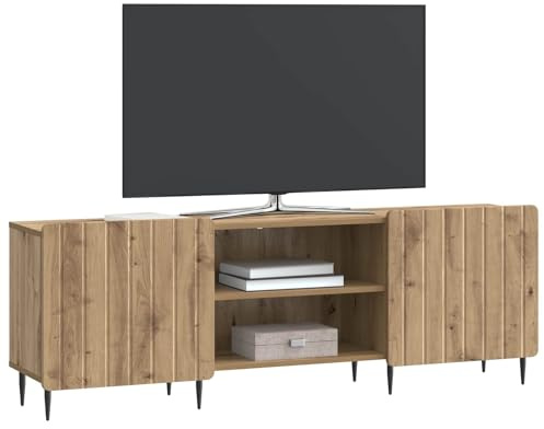 vidaXL TV-Schränk Artisan-Eiche 150 x 31 x 52 cm Holzwerkstoff, Moderner, rechteckiger Medienkonsole für das Wohnzimmer, Coole Entertainment-Zentrale mit viel Stauraum