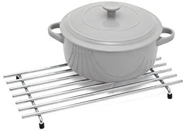 simplywire – Soporte de Rejilla metálica – Resistente al Calor – Protector de encimera de Cocina – Grande - Cromado