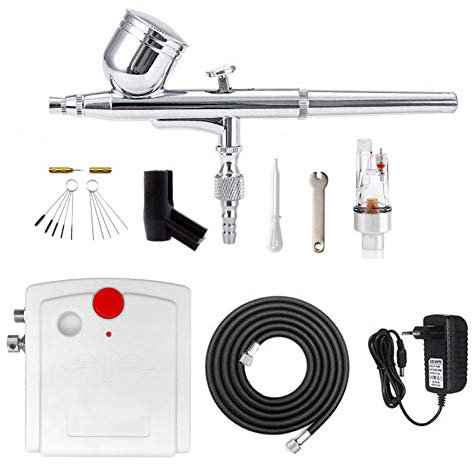 Compresseur aérographe kit mini compresseur aérographe Set pour modélisme pâtisserie ongles Nail Art gâteau peinture Spray tatouage avec kit nettoyage Airbrush