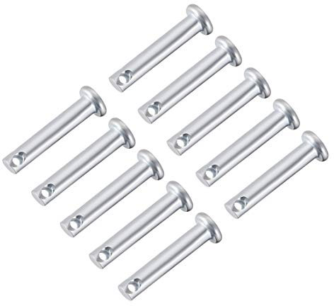 sourcing map 10 Stück Lastösenbolzen Einloch Gabelbolzen 5mm x 25mm Flach Kopf verzinkter Stahl