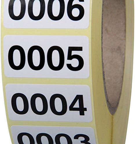 fortlaufend nummerierte Etiketten Haftpapier weiß 5000 Stück 40 x 20 mm