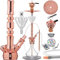 DILAW® TRIPHAN Shisha Edelstahl Rosé Gold V2A 96cm Hookah Big Size LED Licht | Wasserpfeife Kaminkopf Komplettset Molassefänger Base Closed Chamber 4 Anschlüssen Silikonschlauch Alumundstück Tabakkopf
