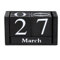 Tisch Dauerkalender, Kalender Block aus Holz, Datumsanzeige Schreibtisch Dekoration Vintage Holz Desktop Kalender Holzblock Home Office Dekoration
