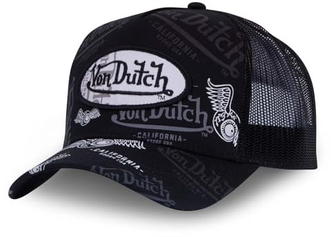 Von Dutch Kappe für Damen und Herren, Trucker-Kappe, verstellbar und authentisch, Schwarz , Einheitsgröße