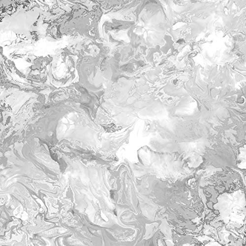 Liquid Marble Swirl Effect Wallpaper Stone 3D Metallic Glitter Light Grey
