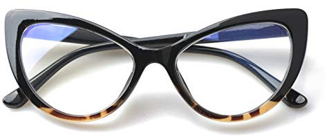 SOOLALA Ladies Reading Glasses Cat Eye Frame Readers Eyeglasses w Blue Light Blocking Lens, Leopard, +1.25