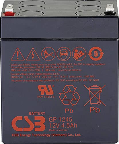 CSB Battery GP 1245 Standby UPS GP1245F1 Lead Battery 12 V 4.5 Ah Lead Fleece (AGM) 93 x 108 x