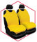 Saferide 2er Set Autositzbezüge PKW universal | Auto Sitzbezüge Polyester Gelb für Airbag geeignet | für Vordersitze | 1+1 Autositze vorne