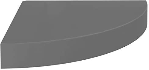 vidaXL Eckregal Schweberegal Wandregal Bücherregal CD DVD Regal Wandboard Hängeregal Wand Dekoregal Hochglanz-Grau 25x25x3,8cm MDF